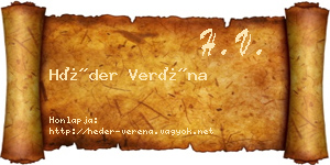 Héder Veréna névjegykártya